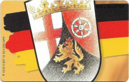 Germany - Wappen Der BRD - Rheinland - Pfalz (Chip ODS) - O 0607 - 12.1993, 6DM, 4.000ex, Mint - O-Series: Kundenserie Vom Sammlerservice Ausgeschlossen