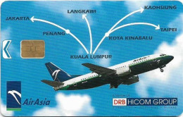 Malaysia - Telekom Malaysia (chip) - Air Asia Boeing 737-300, Chip Siemens S5, 10RM, Used - Maleisië