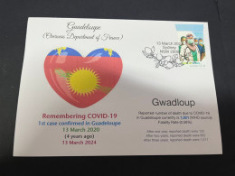 13-3-2024 (2 Y 52) COVID-19 4th Anniversary - Guadeloupe (France) - 13 March 2024 (with OZ COVID-19 Doctor Stamp) - Disease