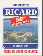 128848CL/ 1982, 50ème ANNIVERSAIRE DE LA SOCIETE RICARD, Page De Magazine Format 21/27,5 Cm - Publicités