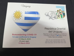 13-3-2024 (2 Y 52) COVID-19 4th Anniversary - Uruguay - 13 March 2024 (with OZ COVID-19 Doctor Stamp) - Disease