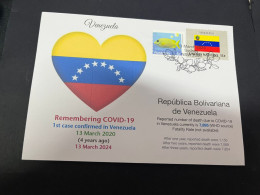 13-3-2024 (2 Y 52) COVID-19 4th Anniversary - Venezuela - 13 March 2024 (with Venezuela UN Flag Stamp) - Disease