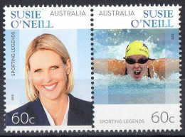 Australia 2012 Sporting Legends - Susie O'Neill 60c Pair MNH - Ongebruikt