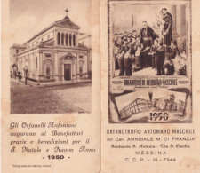 Calendarietto - Orfanotrofio Antoniano Maschile - Del Can A.m. Di Francia - Messina - Anno  1950 - Petit Format : 1941-60