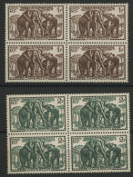 CAMEROUN N° 179 + 185 En Bloc De Quatre Neufs ** (MNH) "Eléphants" TB - Ongebruikt