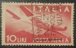 Italy 10L Used Postmark Airmail Stamp - Correo Aéreo