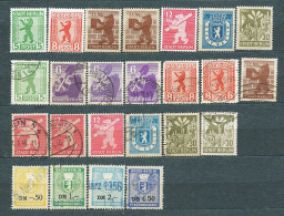 Germany, Allied Occup., 1945, Lot Of 20 Stamps From Set MiNr 1-9, Includ. MiNr 3 B, And 4 Fee Stamps - Used And Some (*) - Berlijn & Brandenburg