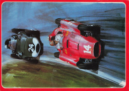 CPSM Collins Sur Ferrari Tipo 801 Au GP De France 1956 Devant Shell Par Michael Turner-Timbre   L2731 - Collections & Lots