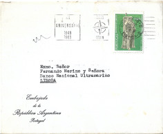 Portugal Argentina Embassy Cover NATO OTAN Slogan Cancel - Storia Postale