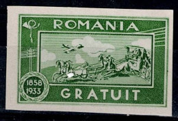 ROMANIA 1933 FOR SHIPPING A WORK VIA THE ROMANIAN POST SYSTEM MI No II MLH VF!! - Segnatasse