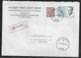 Belgium. Stamps Sc. 976a, Sc. 1103 On Registered Letter, Sent From Wevelgem On 28.04.1988 For Wevelgem - Brieven En Documenten