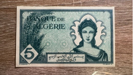 Algeria ，5 Francs，1942，pick 91，UNC  Condition - Algerije