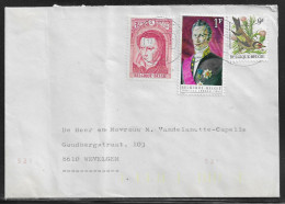 Belgium. Stamps Sc. 640, B755, 1228 On Commercial Letter, Sent From Kortrijk On 12.03.1990 For Wevelgem - Briefe U. Dokumente