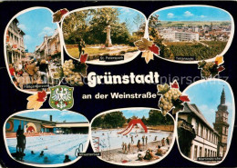 73670290 Gruenstadt Fussgaengerzone St Peterspark Teilansicht Freibad Martinskir - Grünstadt