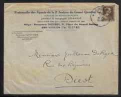 Belgium. Stamp Sc. 283 On Commercial Letter, Sent From La Hulpe On 25.10.1936 For Diest Belgium - 1936-1957 Offener Kragen