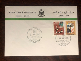 JORDAN FDC COVER 2001 YEAR DISABLED PEOPLE SPORTS HEALTH MEDICINE STAMPS - Jordan