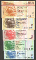 Full Set 5 Pcs Hong Kong 20 50 100 500 1000 Dollars HSBC 2008-2009 UNC - Hongkong