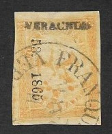 SE)1864-66 MEXICO  FROM THE SERIES AGUILITA IMPERIAL 2 REALES SCT 23, WITH VERACRUZ DISTRICT, USED - Mexico