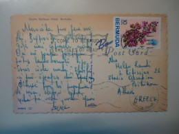 BERMUDA POSTCARDS   1970  WITH STAMPS  FLOWERS  2 SCAN - Other & Unclassified