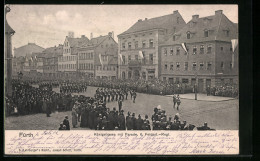 AK Fürth, Königstrasse Mit Parade Des 6. Feldartillerie-Regiments  - Fürth