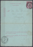 EP Carte-lettre 10c (N°46) De Orho Càd LAROCHE /22 NOV 1886 Pour BRUXELLES (au Dos: Càd Arrivée BRUXELLES 1) - Postbladen