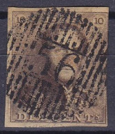 Belgique - N°1 - 10c Brun Epaulettes D56 WALCOURT - 1849 Schulterklappen