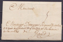 L. Datée 2 Août 1739 De MAESTRICHT Pour GAND - Port "5" - 1714-1794 (Oesterreichische Niederlande)