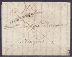 L. Datée 14 Février 1753 De DUNKERQUE Pour NIEUPORT - Griffe "DUNKERQUE" - 1714-1794 (Paises Bajos Austriacos)