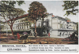 Ceylon: Picture Post Card Bristol Hotel Colombo, Best Cuisine In The East - Sri Lanka (Ceylon) (1948-...)