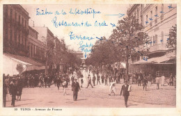 TUNISIE - Tunis - Avenue De France - Vue Générale D'une Rue - Animé - Plusieurs Bâtiments - Carte Postale Ancienne - Tunisie