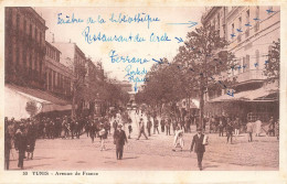 TUNISIE - Tunis - Avenue De France - Vue Générale D'une Rue - Animé - Plusieurs Bâtiments - Carte Postale Ancienne - Túnez