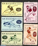 Bulgaria 1958 Balkan Games 5v, Mint NH, History - Sport - Europa Hang-on Issues - Athletics - Sport (other And Mixed) - Nuevos