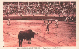 CORRIDA - Corrida De Toros - Appel Aux Banderilles - Le Taureau Sur Le Point D'attaquer - Animé - Carte Postale Ancienne - Corrida