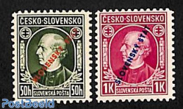 Slovakia 1939 Overprints 2v, Perf. 10.5, Mint NH - Nuevos