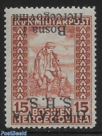 Yugoslavia 1918 Stamp Out Of Set. 1 V + Tab. With Inverted Imprint., Mint NH, Various - Errors, Misprints, Plate Flaws - Nuovi