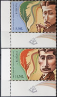 2023, Romania, Urmuz Year, Art, Famous People, Feathers, Poets, Writers, 2 Stamps, MNH(**), LPMP 2409 - Nuovi