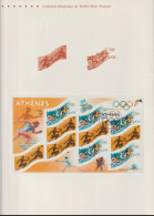 France 2004 Olympic Games Athens Souvenir Sheet Used On French Postal Folder. Postal Weight Approx 99 Gramms - Ete 2004: Athènes