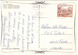 CARTOLINA VIENNA BELVEDERE CASTELLO PER ITALIA ANNULLO TARGHETTA - Cartas & Documentos