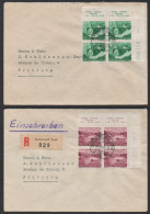 BISCHOFSZELL -  PRO PATRIA 1953 / BLOCS DE 4 COIN DE FEUILLR SUR 2 LETTRES - Zu # 62/63 ==> FRIBOURG (ref 2747) - Covers & Documents