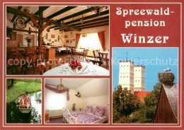 73648044 Straupitz Spreewaldpension Winzer Gaststube Bar Bootsfahrt Zimmer Storc - Straupitz