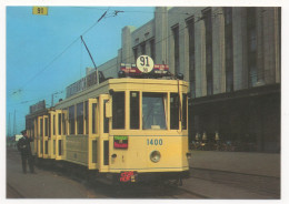 BRUXELLES - 1400  ( ANNÉES 1935 ) ET  REMORQUE (1928-31) SUR ROUTE CIRCULAIRE 91/90 - Strassenbahnen