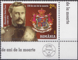 2023, Romania, Alexandru Ioan Cuza, Coats Of Arms, Famous People, Princes, Royalty, 1 Stamps, MNH(**), LPMP 2417 - Neufs