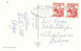 CARTOLINA INNSBRUCK PER ITALIA ANNULLO TARGHETTA - Cartas & Documentos