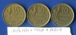 10  Fr  1954 +1954 B +1950 B - 10 Francs