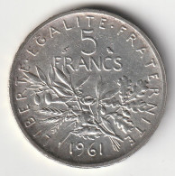 5 Francs Argent 1961 - Silver - - 5 Francs