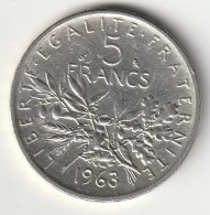 5 Francs Argent 1963 - Silver - - 5 Francs