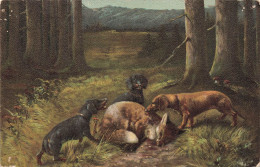 ANIMAUX - Renard - Chiens De Chasse - Chasse - Carte Postale Ancienne - Dogs