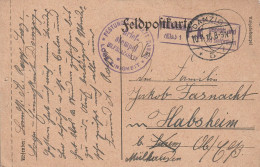 Allemagne Carte Feldpost Censurée Danzig Pour L'Alsace 1916 - Feldpost (postage Free)