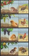 2023, Romania, Poultry, Birds, Roosters And Chickens, 4 Stamps+Label M1, MNH(**), LPMP 2430 - Ungebraucht
