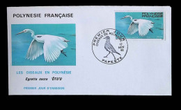 CL, FDC, 1 Er Jour, Polynésie Française, Papeete, 17 Nov. 82, Oiseaux En Polynésie, Egretta Sacra Otu'U - FDC